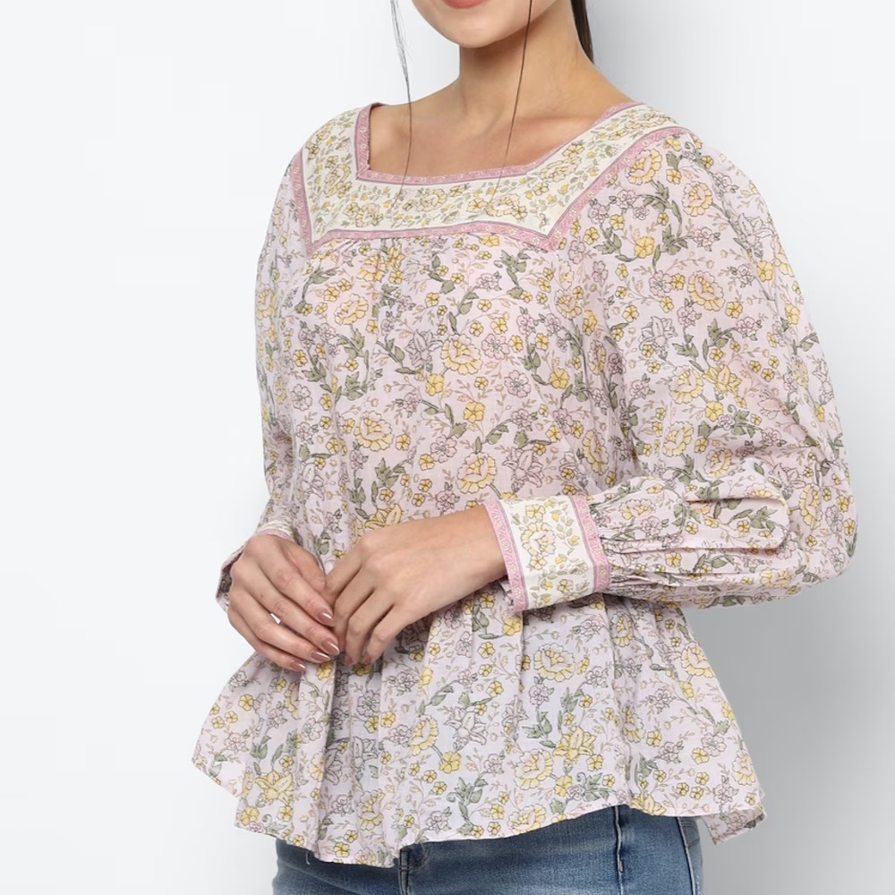 AE | Oversized Square Neck Long-Sleeve
Peasant Blouse